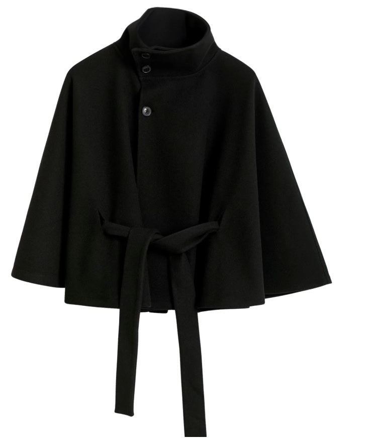 Manteau en laine à col élégant et coupe cintrée pour femme