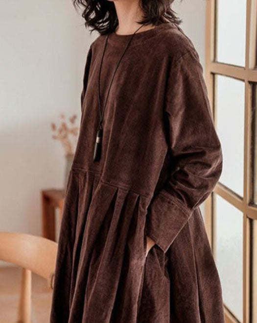 Robe Femme En Velours À Coupe Classique