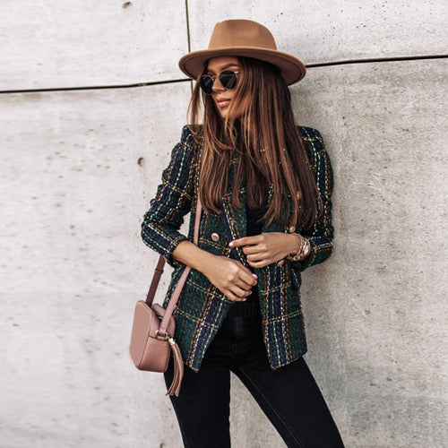 Blazer Femme Cintré À Bouton Unique Et Manches Longues