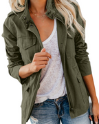 Veste Femme Mi-Saison Utilitaire À Col Montant Et Poches