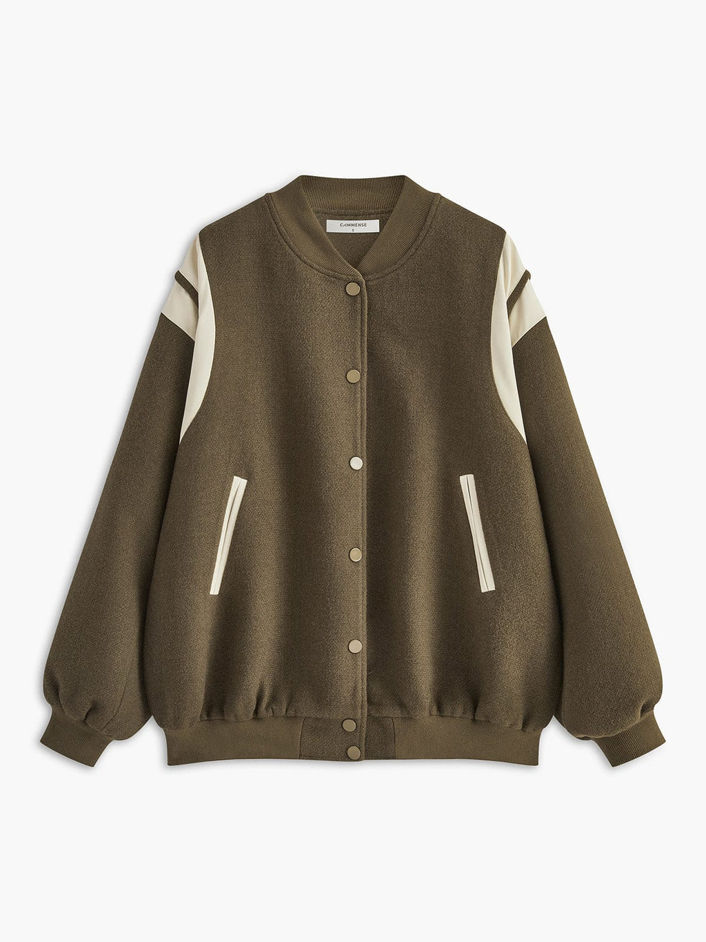 Blouson Universitaire Femme Oversize À Manches Contrastées