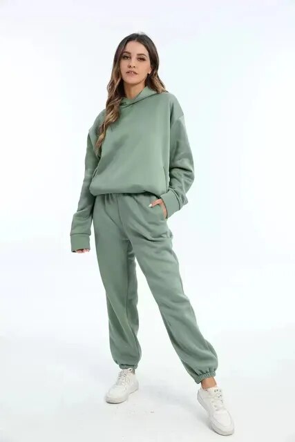 Ensemble Jogging Femme Hoodie Et Pantalon Confortable
