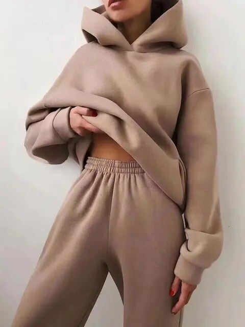 Ensemble Jogging Femme Hoodie Et Pantalon Confortable