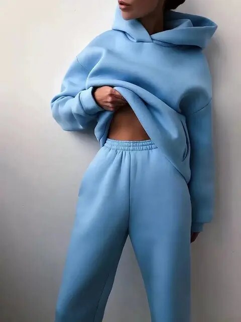 Ensemble Jogging Femme Hoodie Et Pantalon Confortable