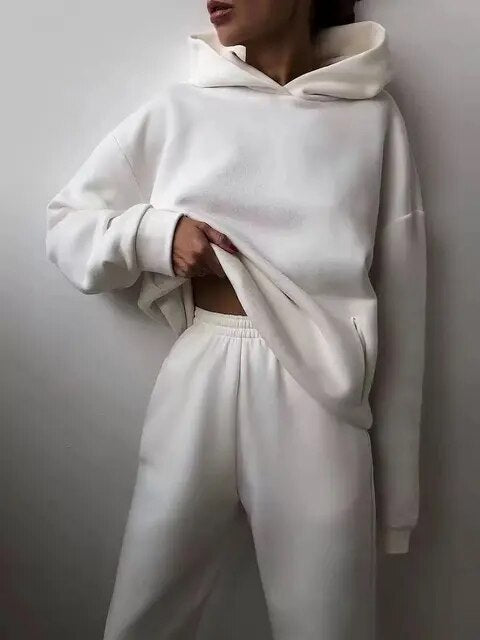 Ensemble Jogging Femme Hoodie Et Pantalon Confortable