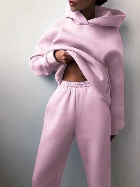 Ensemble Jogging Femme Hoodie Et Pantalon Confortable