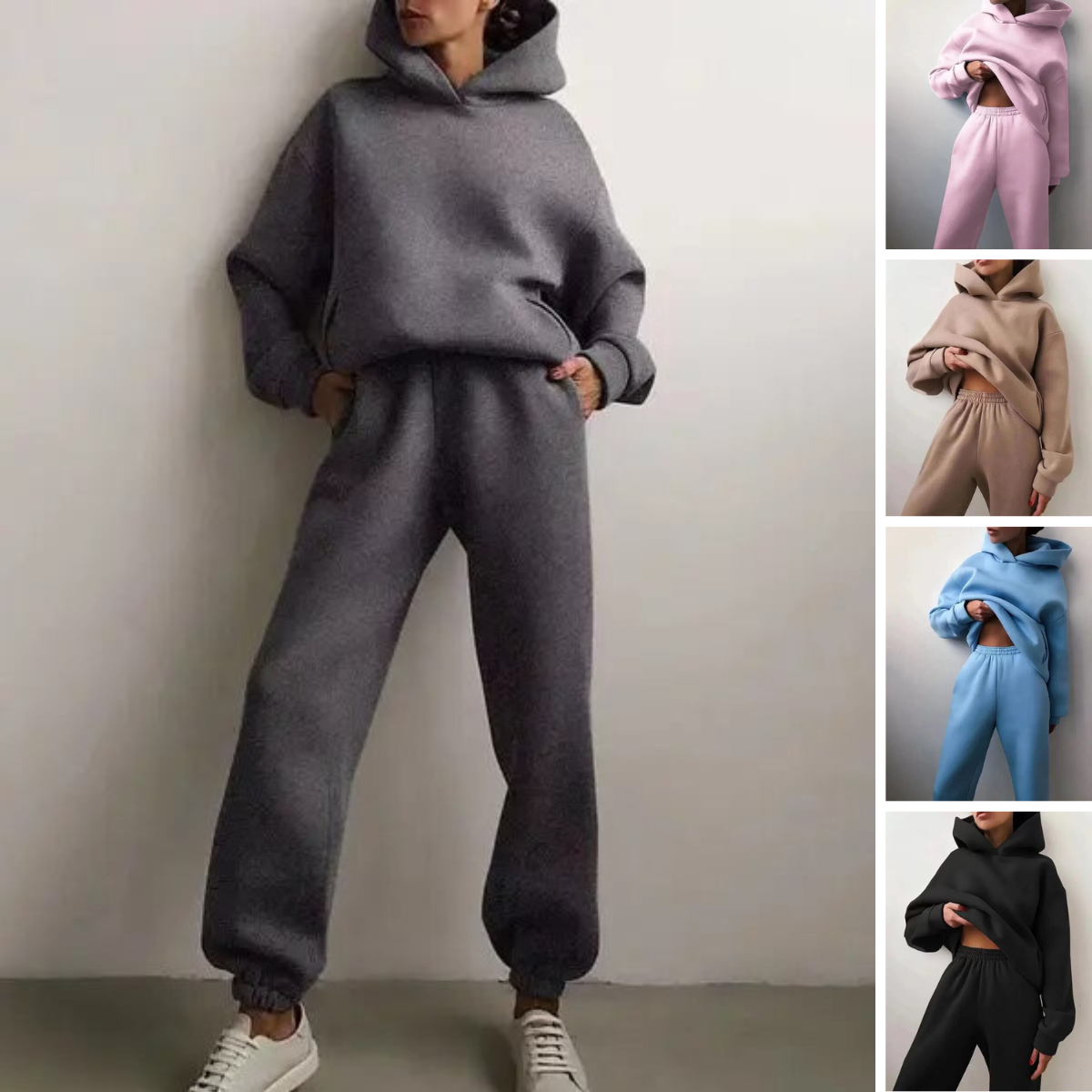 Ensemble Jogging Femme Hoodie Et Pantalon Confortable