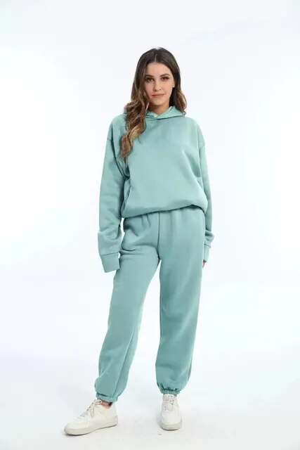 Ensemble Jogging Femme Hoodie Et Pantalon Confortable