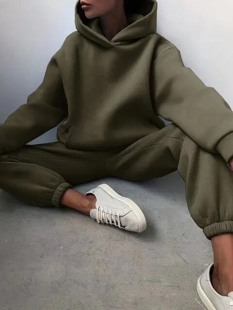 Ensemble Jogging Femme Hoodie Et Pantalon Confortable