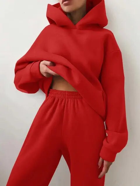 Ensemble Jogging Femme Hoodie Et Pantalon Confortable
