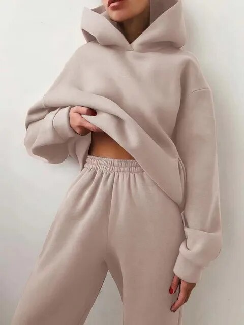 Ensemble Jogging Femme Hoodie Et Pantalon Confortable