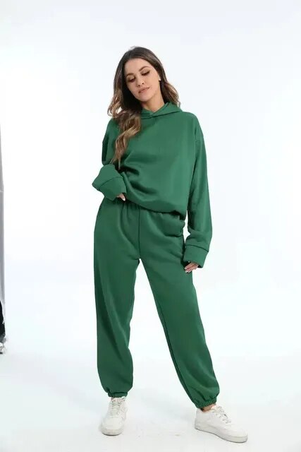Ensemble Jogging Femme Hoodie Et Pantalon Confortable