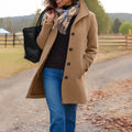 Manteau Femme Hiver À Coupe Droite Et Fermeture Boutons