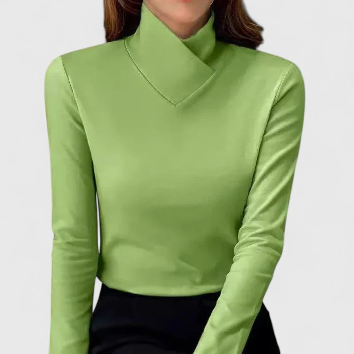 Pull Fin Femme À Col Roulé Cintré