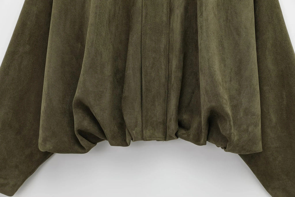 Veste Femme Oversize Effet Suédine À Col Classique