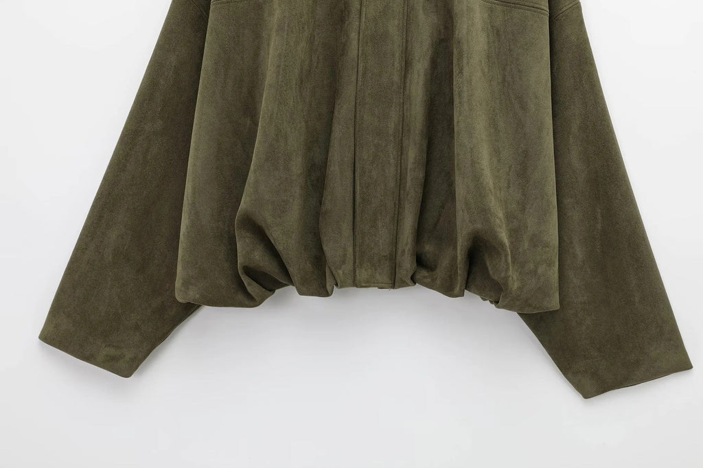 Veste Femme Oversize Effet Suédine À Col Classique