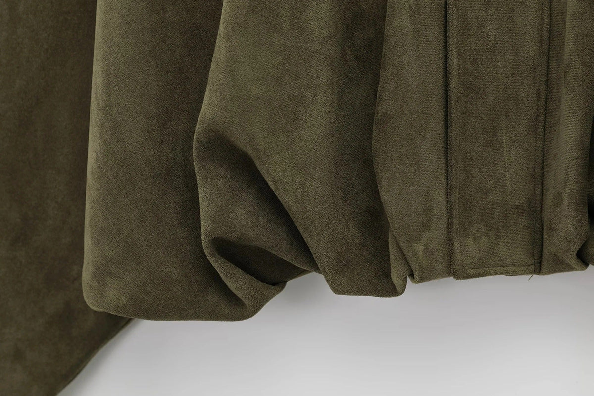 Veste Femme Oversize Effet Suédine À Col Classique