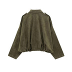 Veste Femme Oversize Effet Suédine À Col Classique