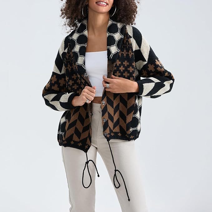 Cardigan boutonné coupe oversize intemporel pour femme