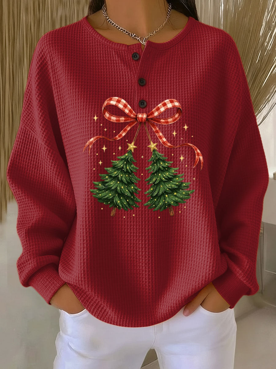 Pull Femme En Maille Gaufrée Épaisse Et Intérieur Brossé