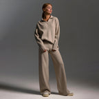 Ensemble Femme Deux Pièces Pantalon Large Et Pull Polo