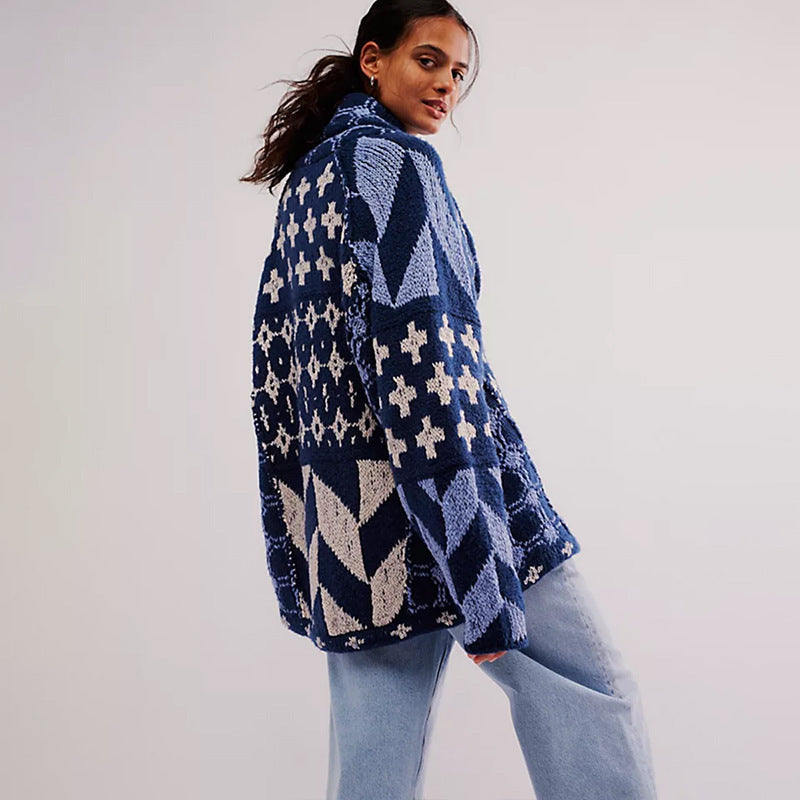 Cardigan boutonné coupe oversize intemporel pour femme