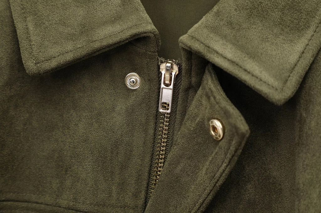 Veste Femme Oversize Effet Suédine À Col Classique