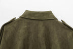 Veste Femme Oversize Effet Suédine À Col Classique