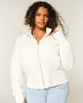 Manteau Femme Matelassé Court À Capuche Fourrure