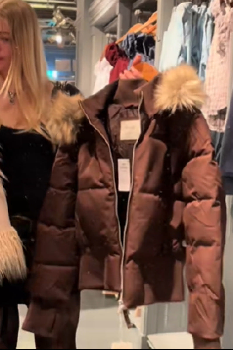 Manteau matelassé d'hiver à capuche amovible pour femme