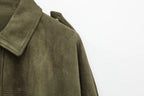 Veste Femme Oversize Effet Suédine À Col Classique