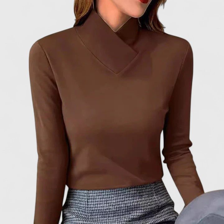 Pull Fin Femme À Col Roulé Cintré