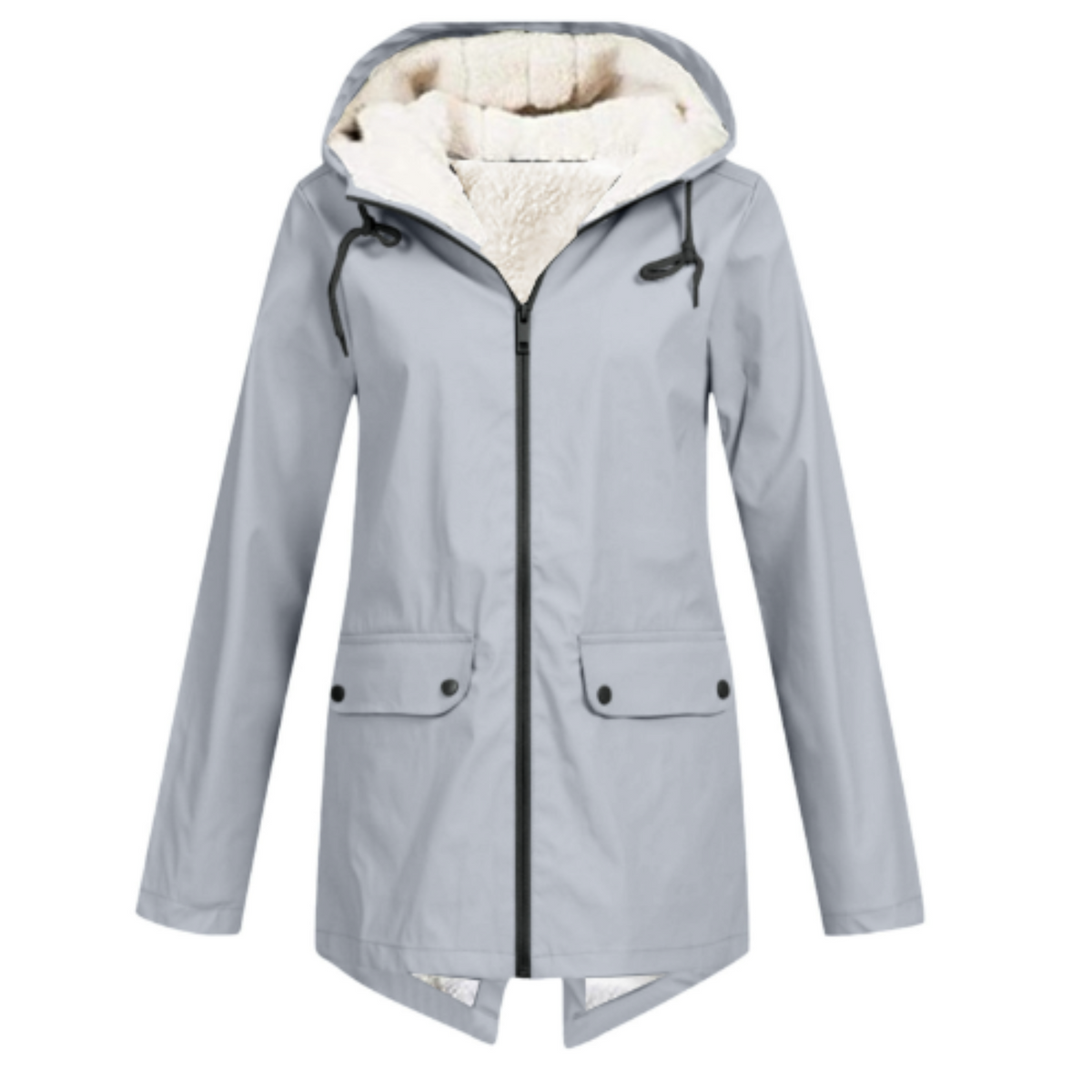 Parka Femme Longue Doublée Polaire Avec Capuche Et Poches