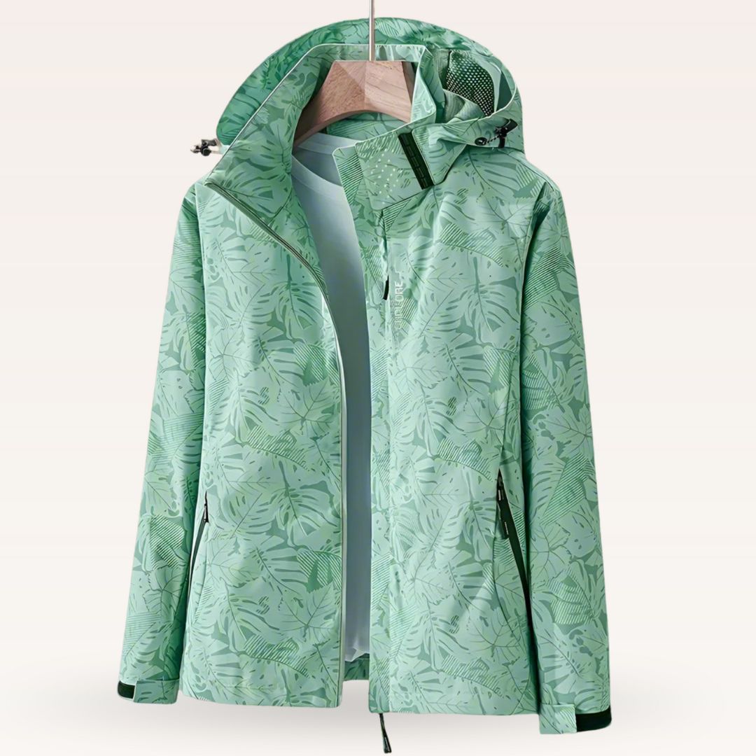 Veste Imperméable Femme À Capuche Et Poches Zippées