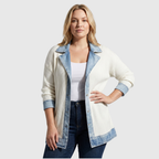 Veste En Jean Femme Maille De Coton Coupe Ample