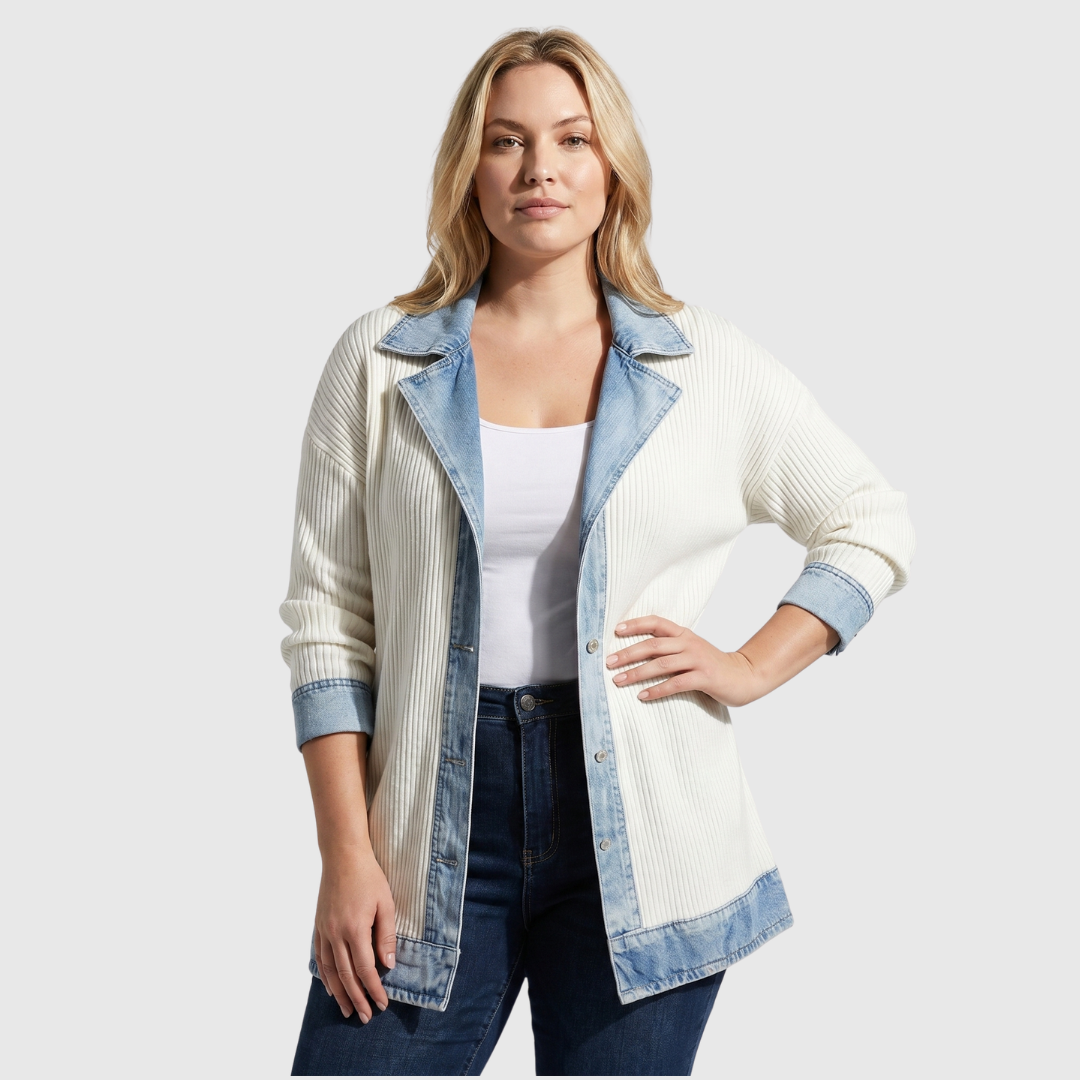 Veste En Jean Femme Maille De Coton Coupe Ample