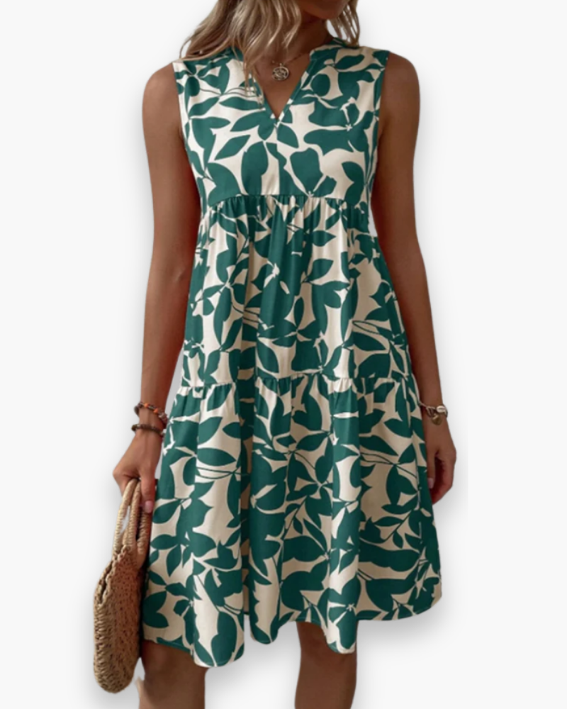 Robe Courte Femme Évasée Chic À Imprimé Graphique
