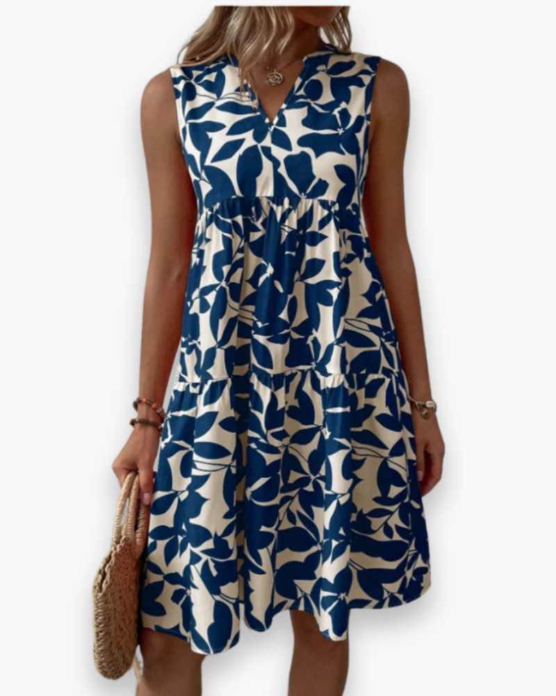 Robe Courte Femme Évasée Chic À Imprimé Graphique