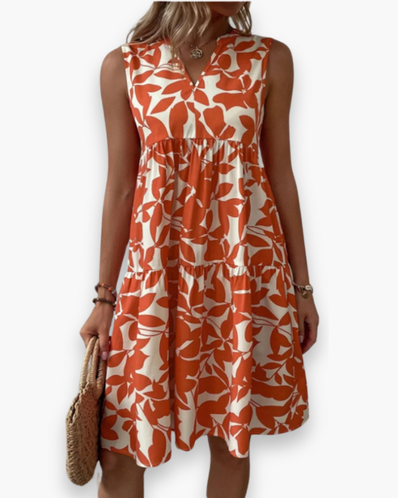 Robe Courte Femme Évasée Chic À Imprimé Graphique