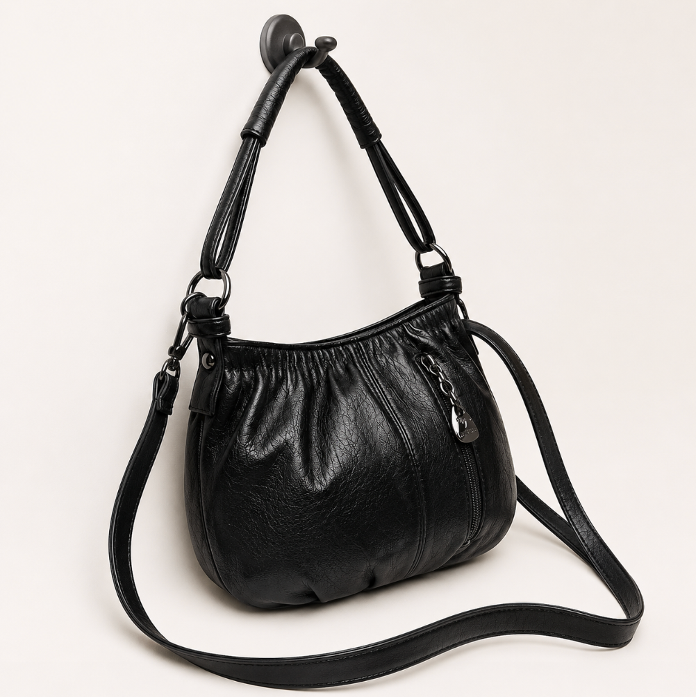 Sac à main froncé | Avec poche zippée à l'avant