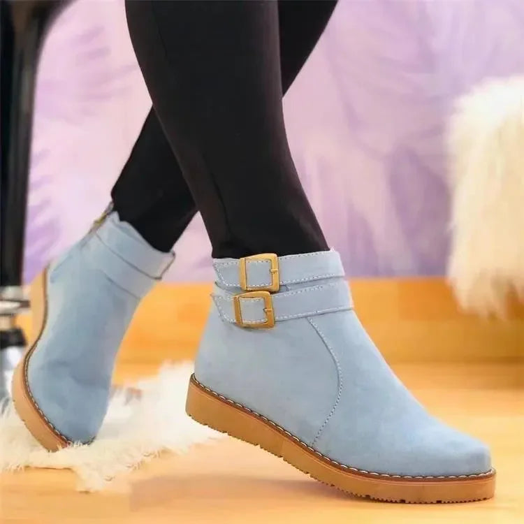 Bottines Femme Confort À Semelle Plateforme Et Zip Latéral