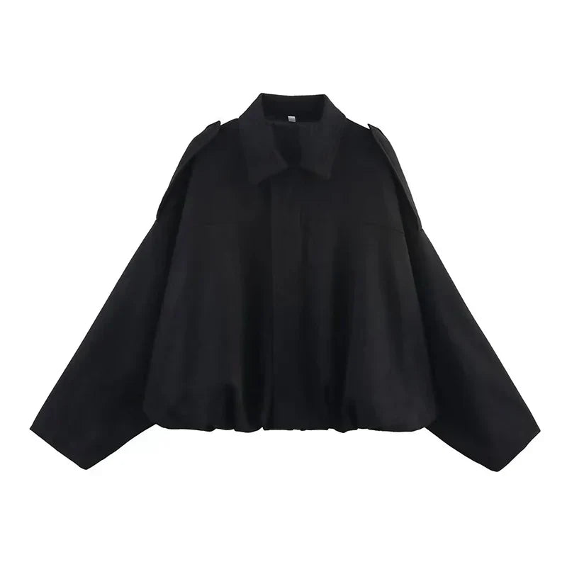 Bomber oversize vert olive à finition vintage pour femme