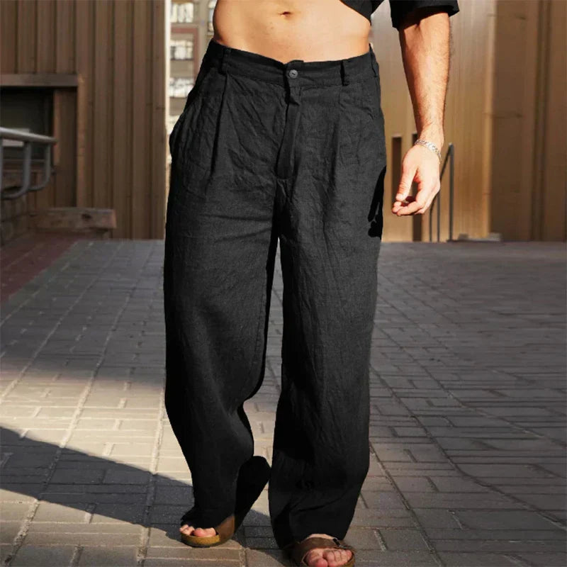 Pantalon En Lin Femme Fluide Et Léger Coupe Décontractée