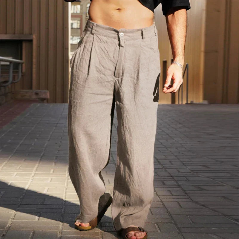 Pantalon En Lin Femme Fluide Et Léger Coupe Décontractée