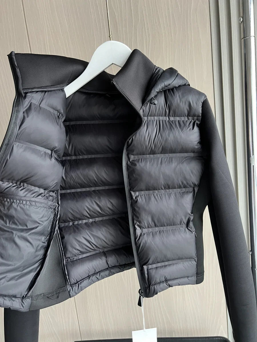 Doudoune matelassée légère à capuche et zip intégral pour femme