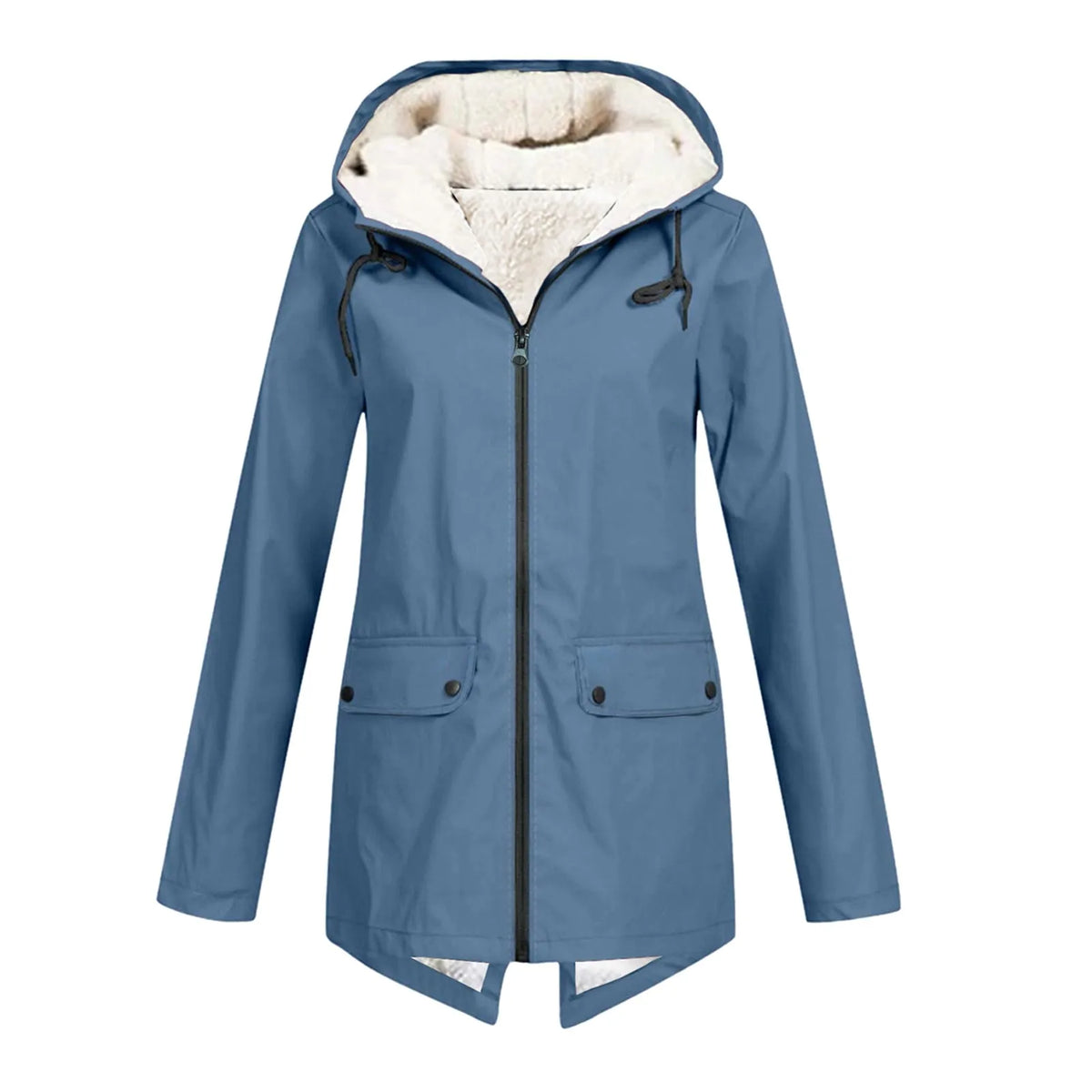 Parka Femme Longue Doublée Polaire Avec Capuche Et Poches
