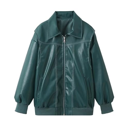 Veste Femme En Simili Cuir Oversize Style Biker