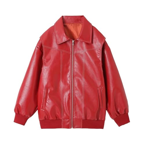 Veste Femme En Simili Cuir Oversize Style Biker
