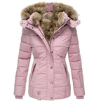 Parka Femme Hiver À Capuche Doublée De Fourrure