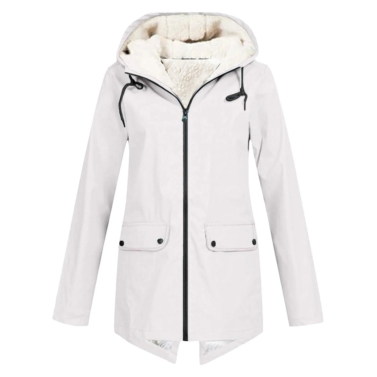 Parka Femme Longue Doublée Polaire Avec Capuche Et Poches